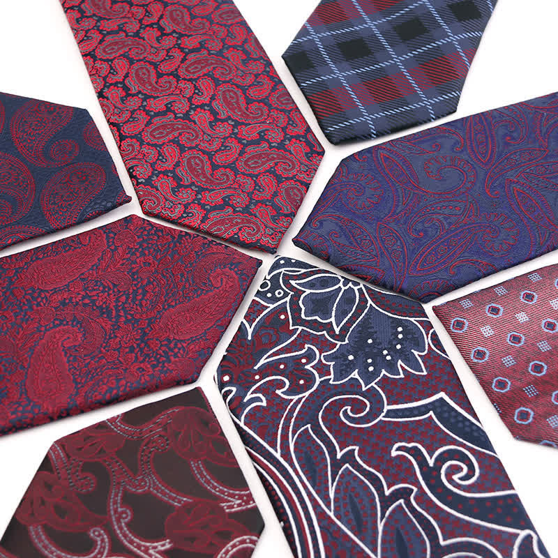 Cravatta da uomo con accessori per abito da sera Paisley della serie rosso scuro - image 1