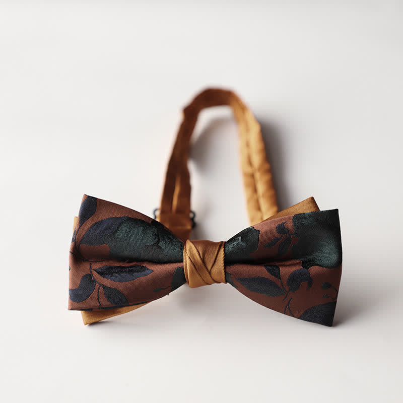 Papillon da uomo a doppio strato in tessuto jacquard a righe floreali - Stile n. 16 - image 18