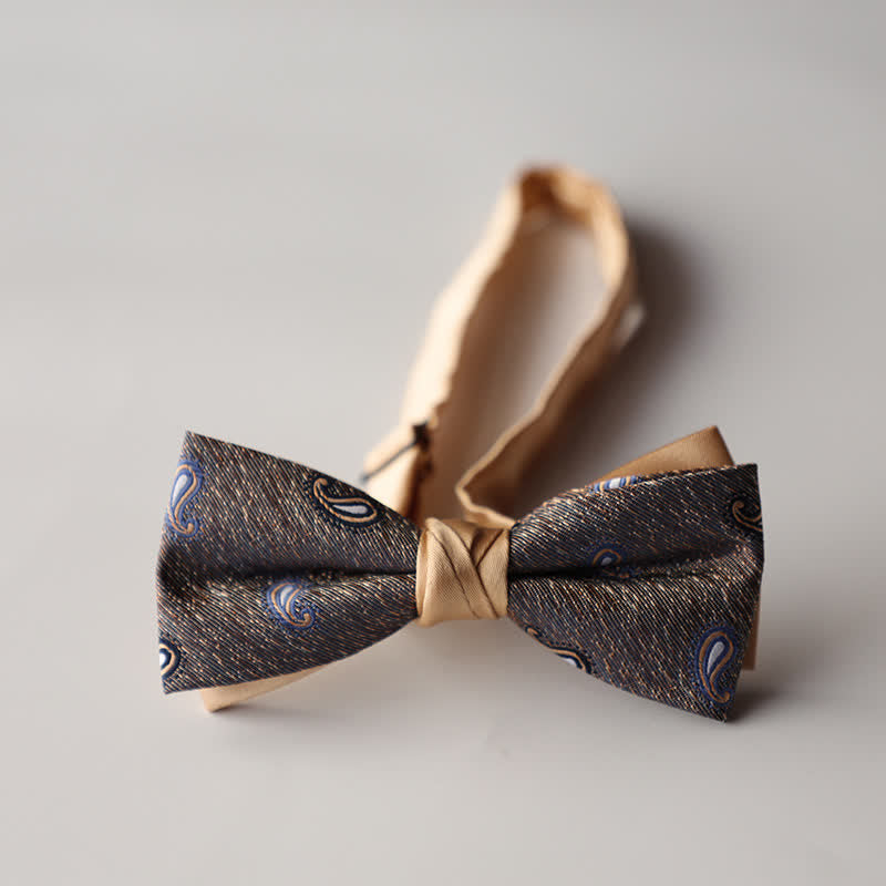 Papillon da uomo a doppio strato in tessuto jacquard a righe floreali - Stile n. 12 - image 14