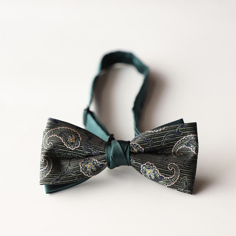 Papillon da uomo a doppio strato in tessuto jacquard a righe floreali - Stile n. 15 - image 17