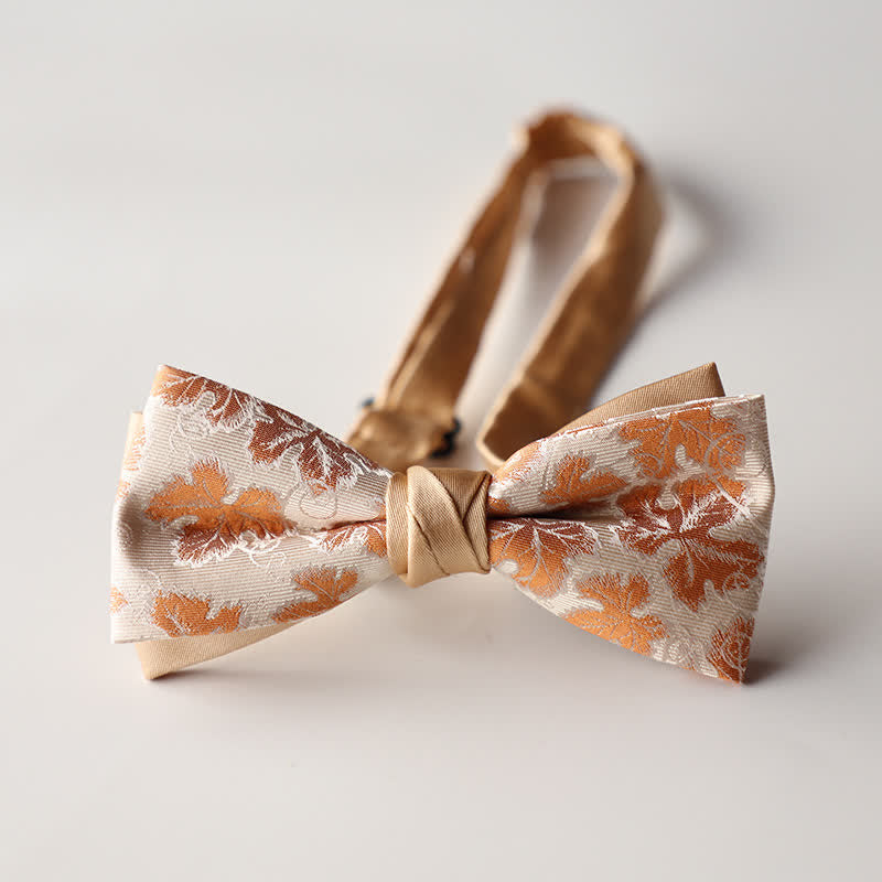 Papillon da uomo a doppio strato in tessuto jacquard a righe floreali - Stile #22 - image 24