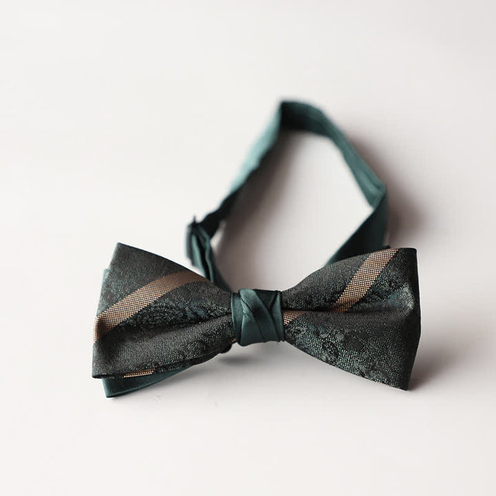 Papillon da uomo a doppio strato in tessuto jacquard a righe floreali - Stile n. 8 - image 10