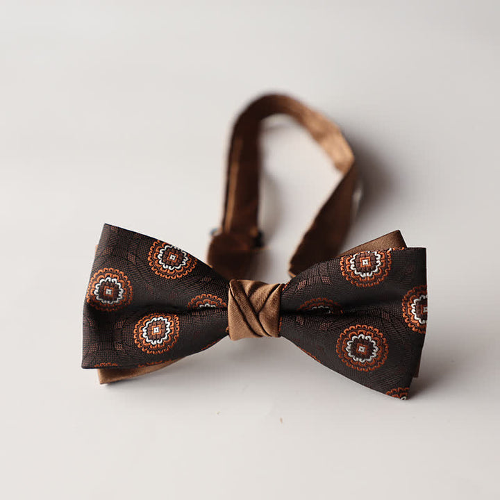 Papillon da uomo a doppio strato in tessuto jacquard a righe floreali - Stile #23 - image 25