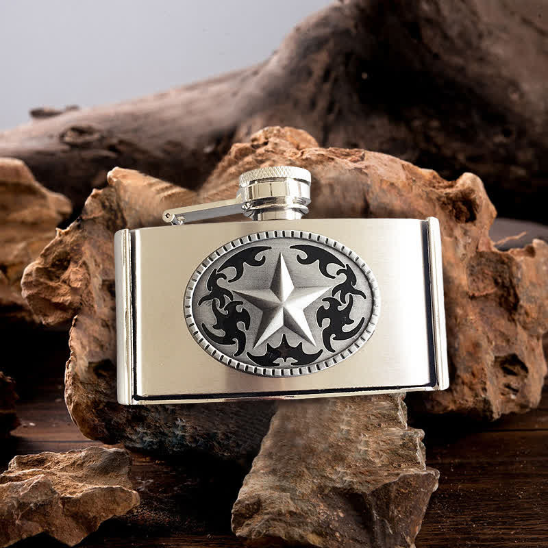 Cintura in pelle fai da te da 3oz Western Star da uomo con fiaschetta nascosta - Stella Occidentale - Senza cintura - Cintura non inclusa - image 0