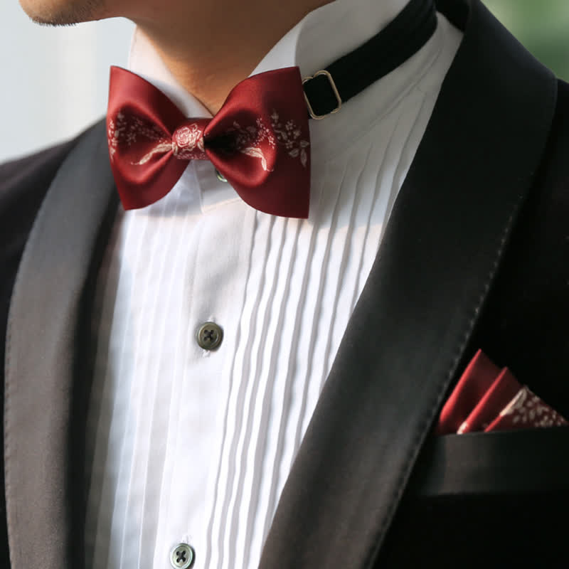 Papillon da uomo elegante con motivo floreale e vegetale - image 1
