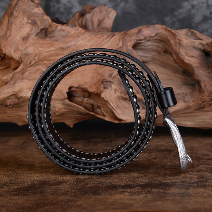 Cintura in pelle con accessori per abbigliamento gotico con borchie e rivetti rotondi - image 6