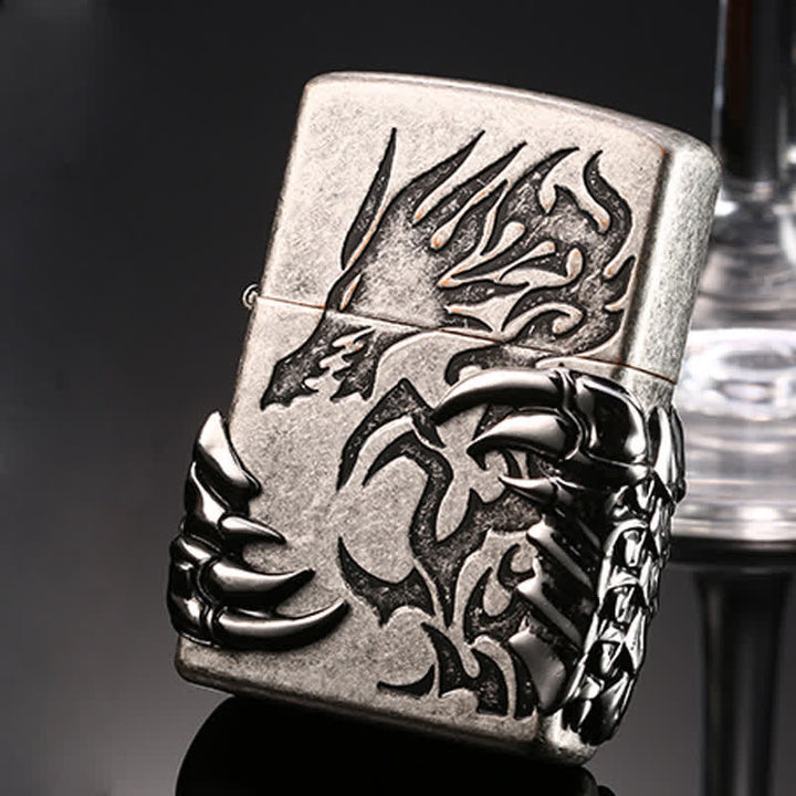 Accendino a cherosene ricaricabile Dragon Claw Relief - Argento - image 10