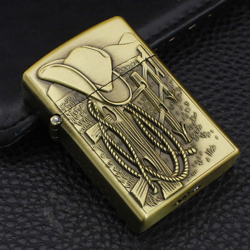 Accendino a butano ricaricabile con cappello da cowboy in stile western - Oro - image 1