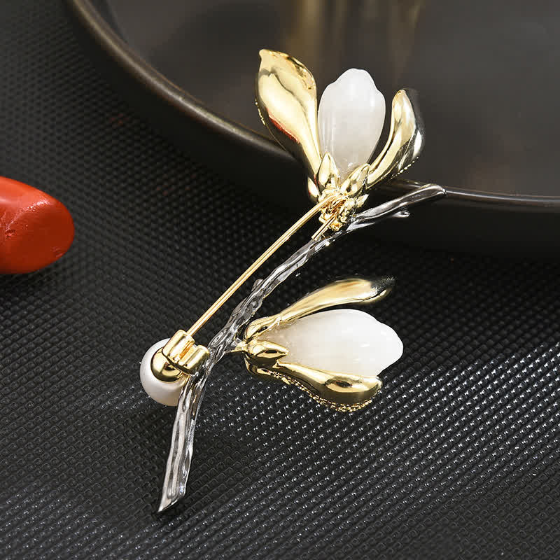 Spilla con perla imitazione di lusso Magnolia da donna - image 3