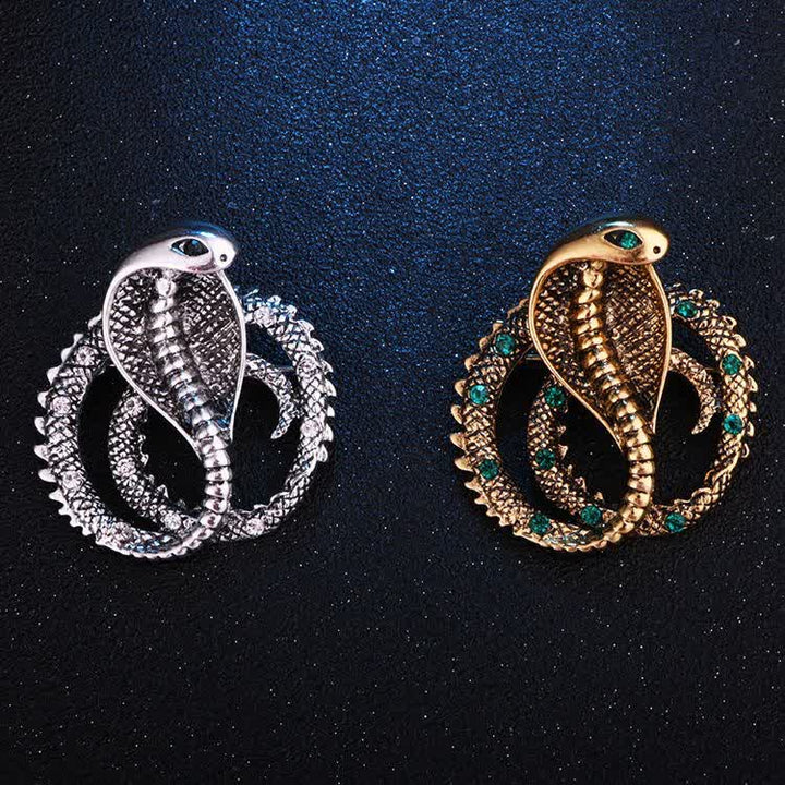 Spilla unisex originale retrò Cobra con strass - image 2