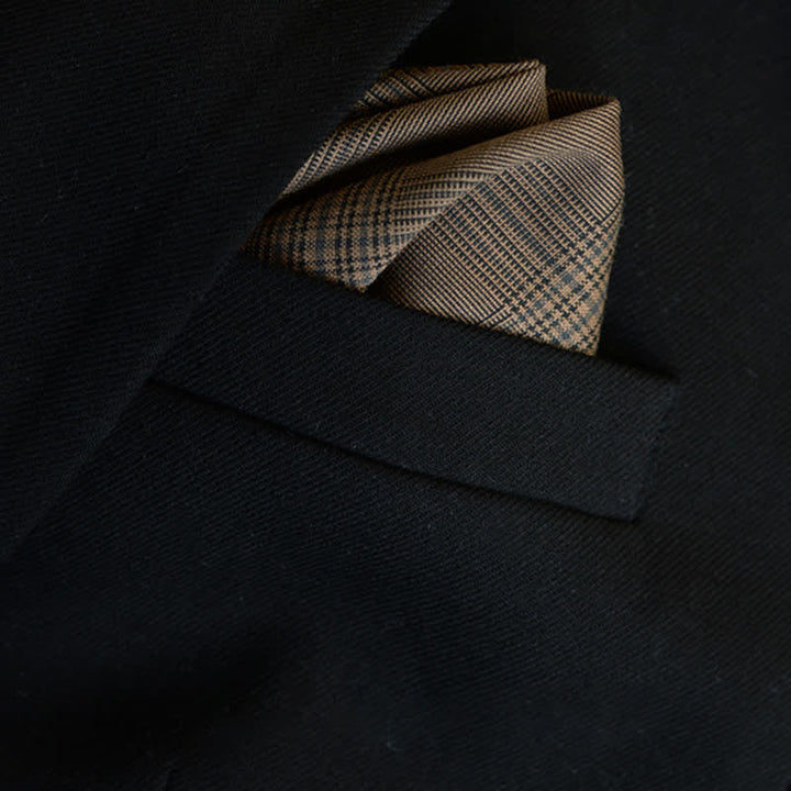 5 pezzi papillon vintage da uomo in stile caffè marrone a quadri, confezione regalo - image 8
