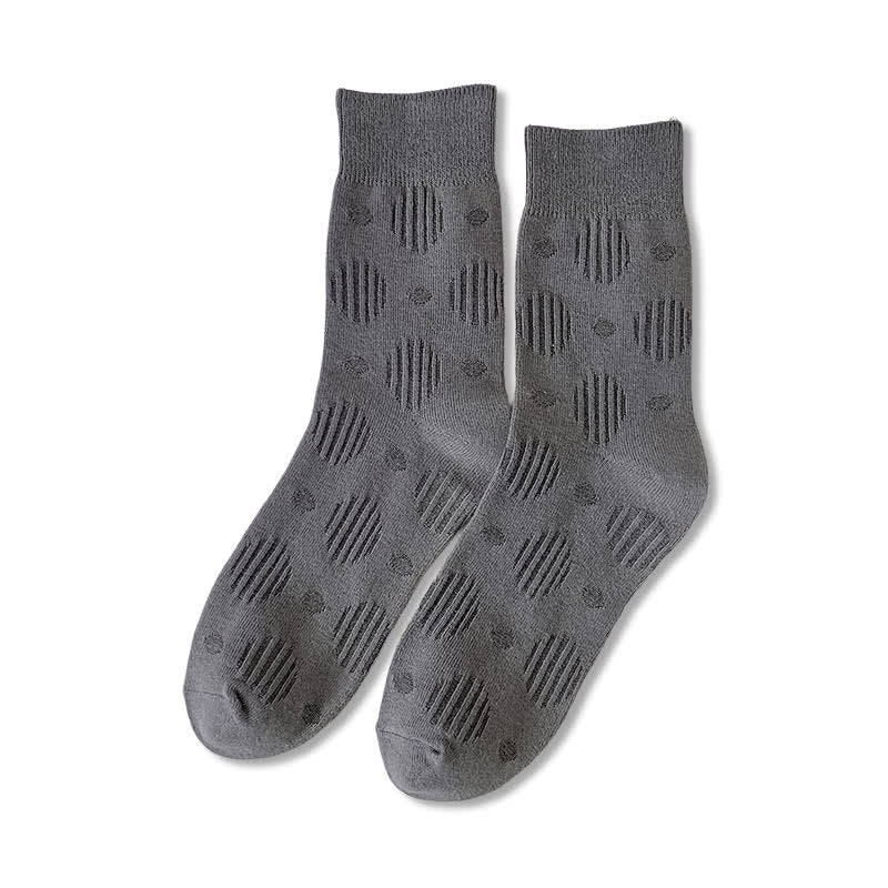 Calzini classici in cotone a pois tinta unita - Grigio - 6 paia - Taglia unica (US 6.5 - US 10) - image 2