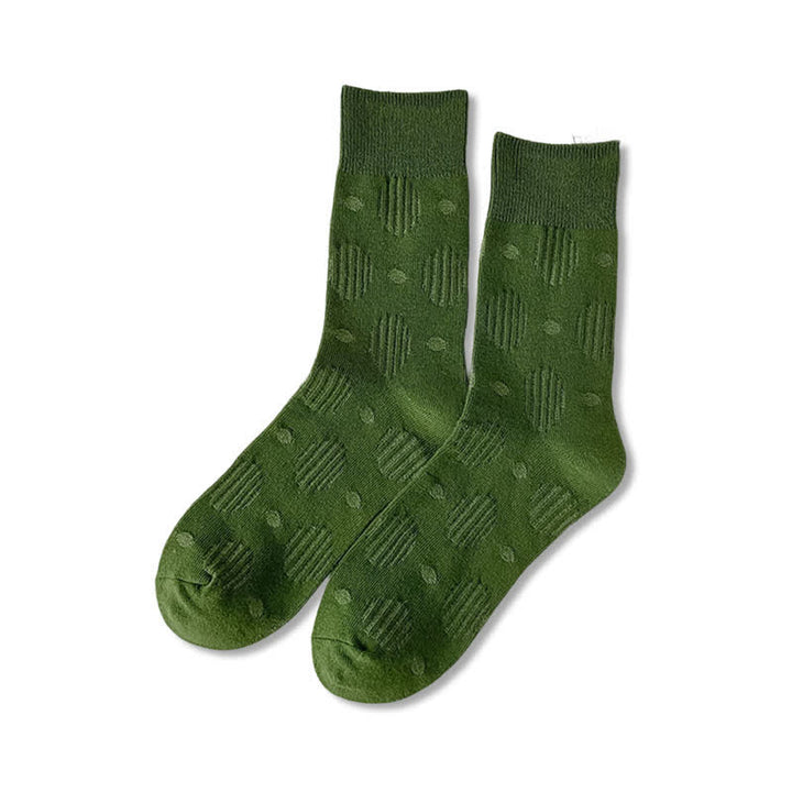 Calzini classici in cotone a pois tinta unita - Verde - 6 paia - Taglia unica (US 6.5 - US 10) - image 8