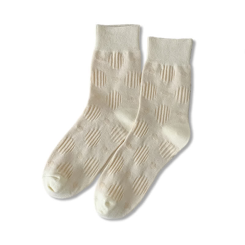 Calzini classici in cotone a pois tinta unita - Bianco - 6 paia - Taglia unica (US 6.5 - US 10) - image 15