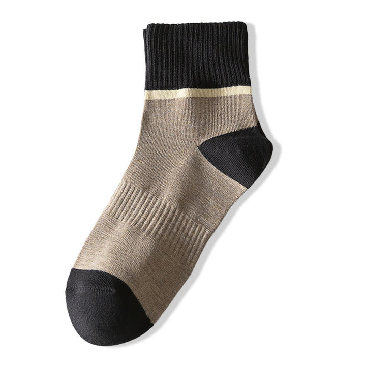Calzini sportivi in cotone a metà polpaccio con contrasto colorblocking - Cachi scuro e nero - 6 paia - Taglia unica (US 6.5 - US 10) - image 11