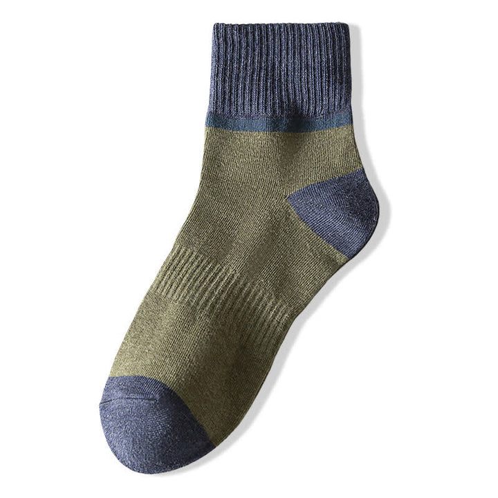 Calzini sportivi in cotone a metà polpaccio con contrasto colorblocking - Verde militare e blu navy - 6 paia - Taglia unica (US 6.5 - US 10) - image 2