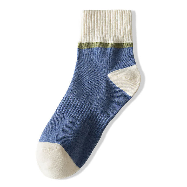 Calzini sportivi in cotone a metà polpaccio con contrasto colorblocking - Blu e bianco - 6 paia - Taglia unica (US 6.5 - US 10) - image 15