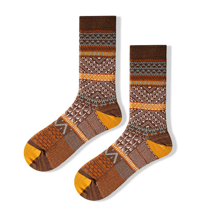 Calzini in cotone caldo ed estetici con doppi colori chic - Caffè - 6 paia - Taglia unica (US 6.5 - US 10) - image 12