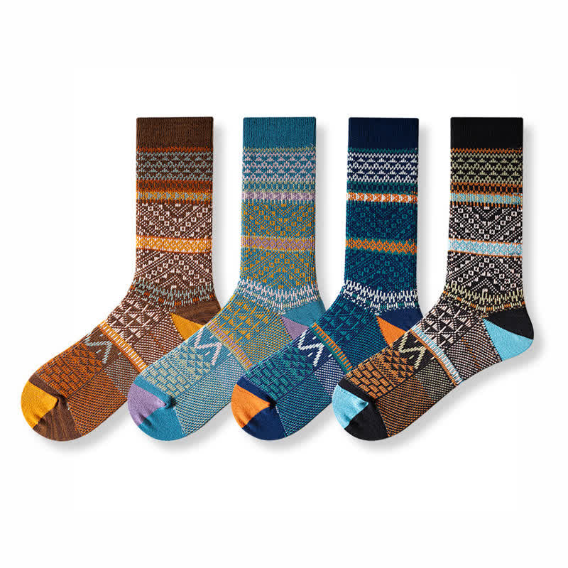 Calzini in cotone caldo ed estetici con doppi colori chic - image 1