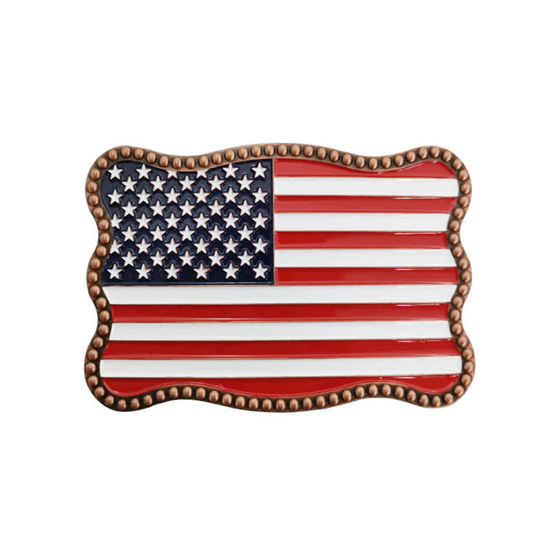 Cintura in pelle con fibbia per portafoglio con bandiera americana fai da te creativo da uomo - image 1