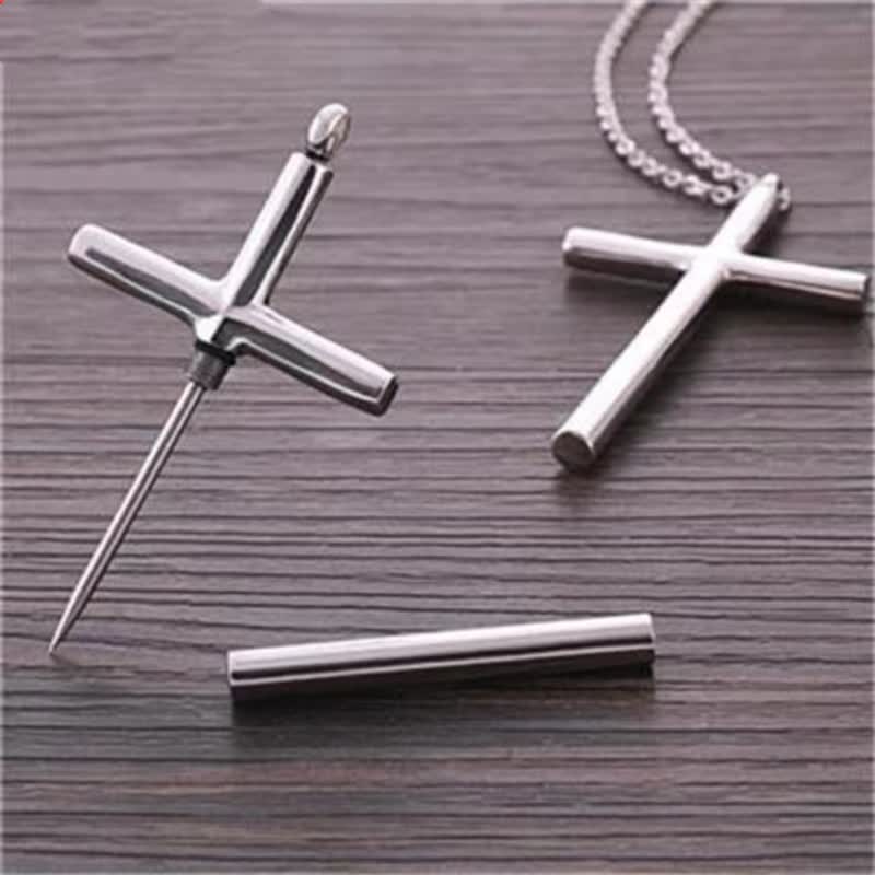 Collana con ciondolo a croce con stuzzicadenti portatile Edc - image 0
