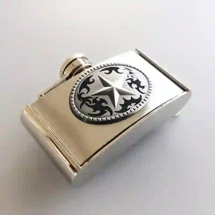 Set di accendini con fibbia per cintura fai da te con coltello nascosto, doppie pistole, stella e fiaschetta - image 4