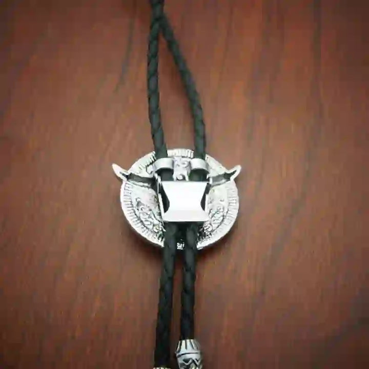 Set di cravatte Bolo con ciondolo a forma di mucca, fibbia per cintura con coltello nascosto fai da te e teschio - image 8