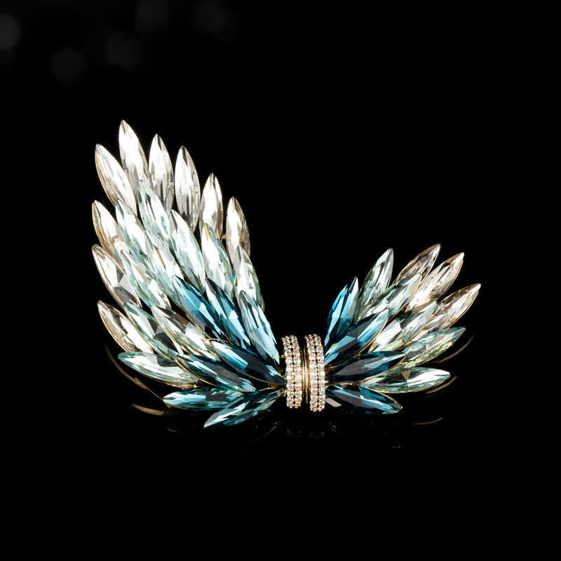 Spilla da donna di lusso elegante con ali in zircone lucido - Blu - image 0