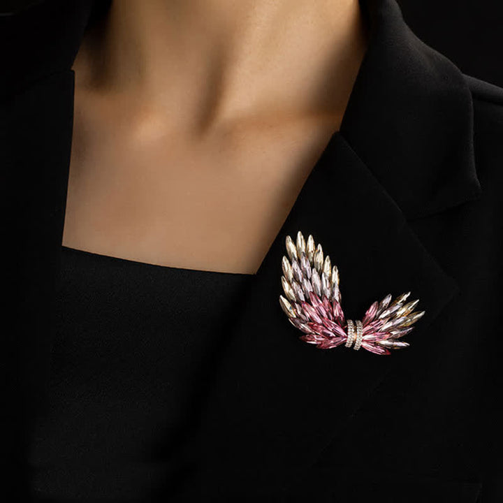 Spilla da donna di lusso elegante con ali in zircone lucido - image 4