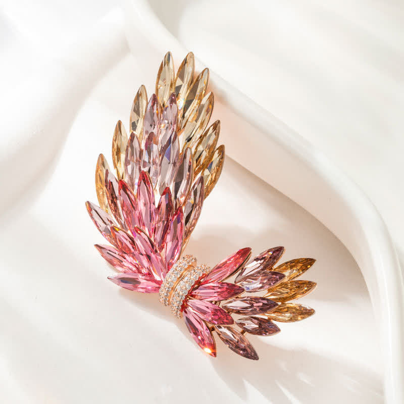 Spilla da donna di lusso elegante con ali in zircone lucido - Rosa - image 3