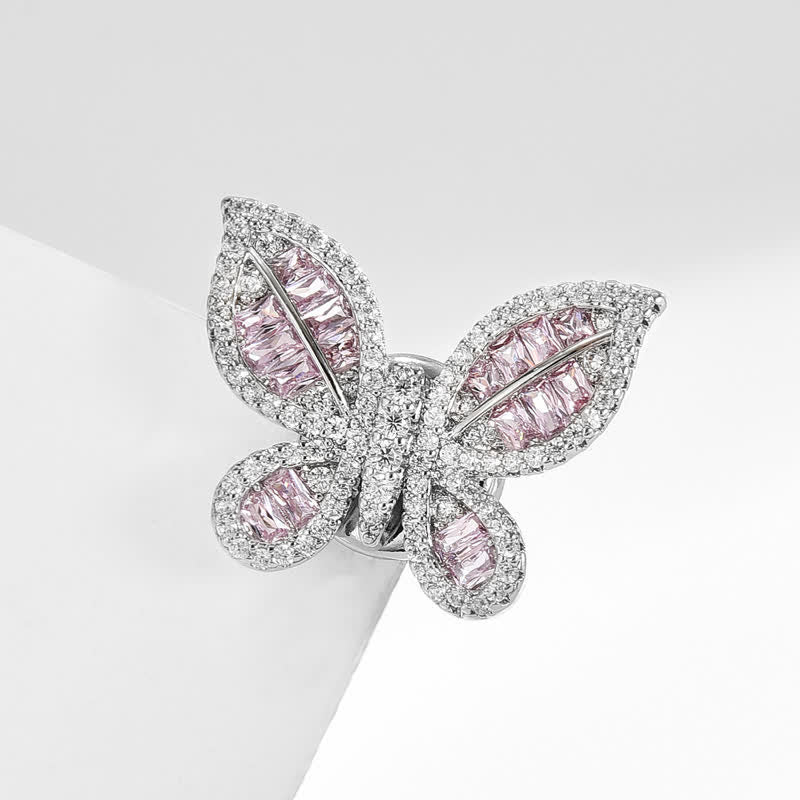 Spilla magnetica da donna in stile farfalla rosa ghiaccio dolce - image 4