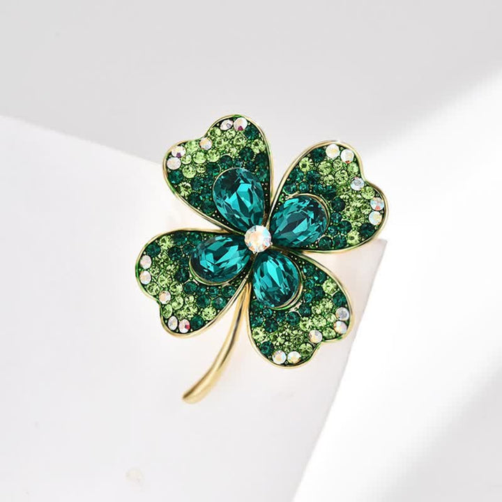 Spilla da donna con quadrifoglio fortunato verde - image 4