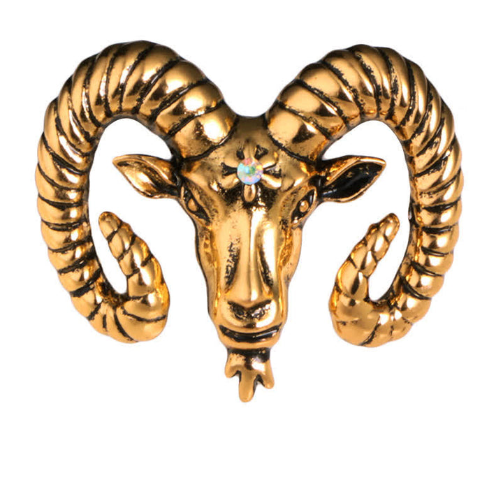 Spilla con testa di ariete da uomo, accessorio per animali - Oro - image 8