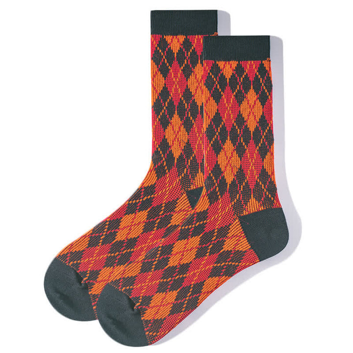 Calzini in cotone con fantasia a quadri originali - Rosso - 6 paia - Taglia unica (US 6.5 - US 10) - image 10
