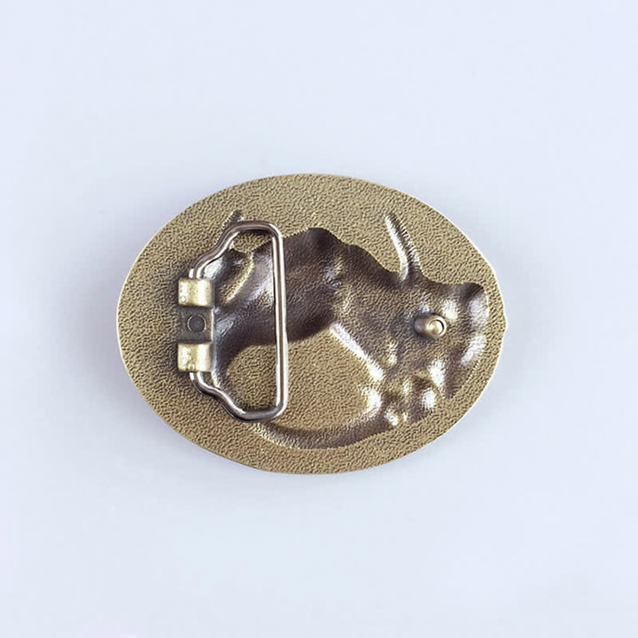 Cintura in pelle con fibbia a ferro di cavallo in bronzo fai da te da uomo - image 1