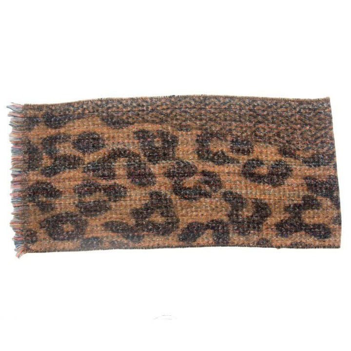 Sciarpa corta con frange e stampa leopardata unisex - image 5