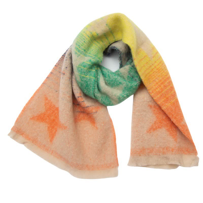 Sciarpa unisex spessa alla moda con stella a cinque punte