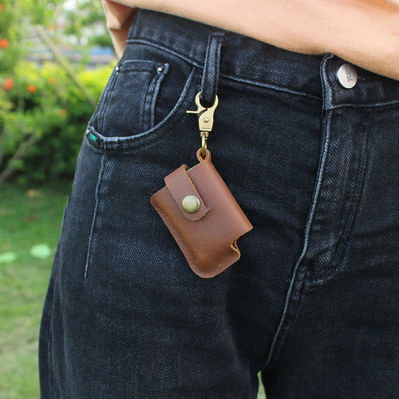 Borsa da cintura in pelle con porta accendino da appendere alla vita vintage - image 1