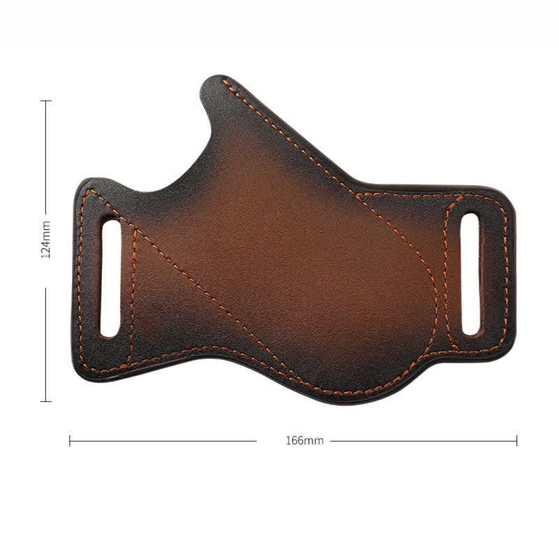 Borsa da cintura in pelle con fodero per coltello pieghevole portautensili marrone - image 6