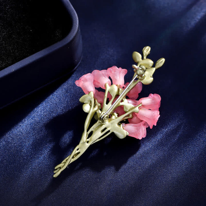 Spilla da donna con bouquet di rose rosa e verdi romantiche - image 2