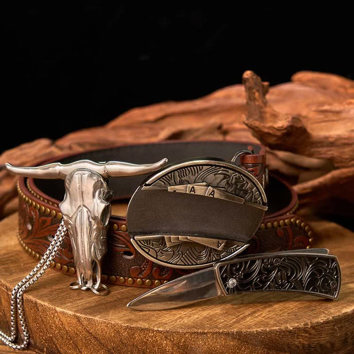 Gadget Western fai da te, fibbia per coltello nascosto, ciondolo a forma di toro Longhorn - image 56