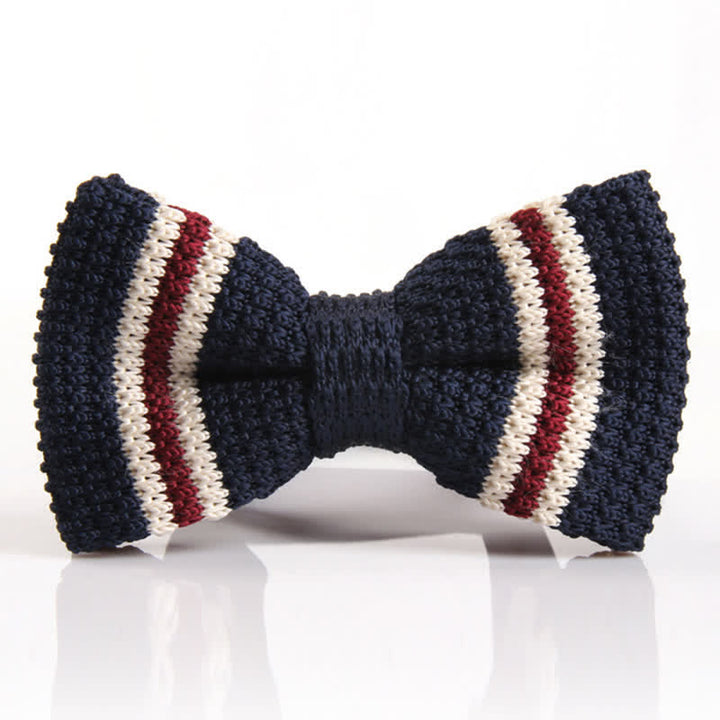Papillon lavorato a maglia a righe con tre colori abbinati da uomo - Stile n. 1 - image 0