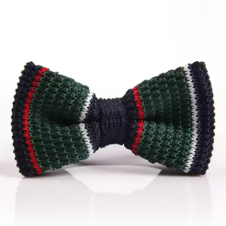 Papillon lavorato a maglia a righe con tre colori abbinati da uomo - Stile n. 4 - image 3