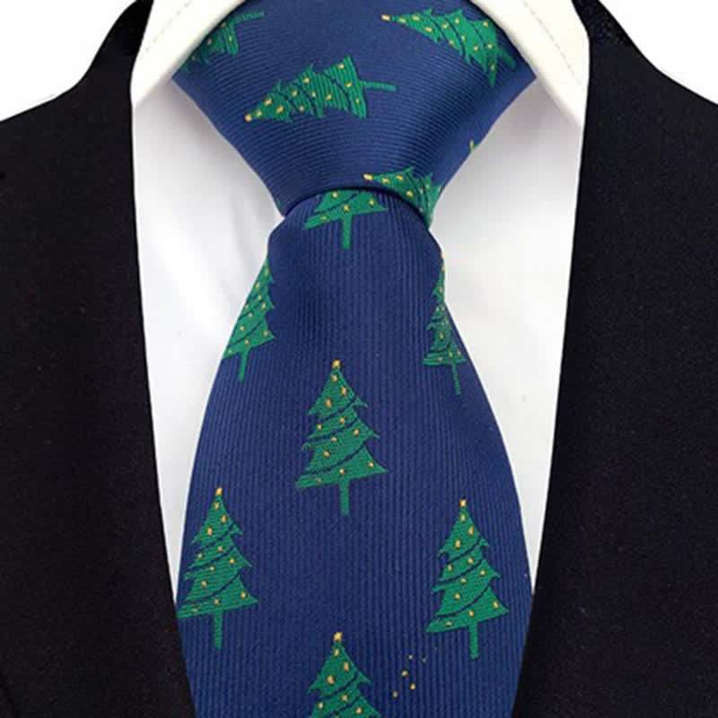 Cravatta da uomo con motivo festoso di alberi di Natale verdi - Marina Militare - image 2