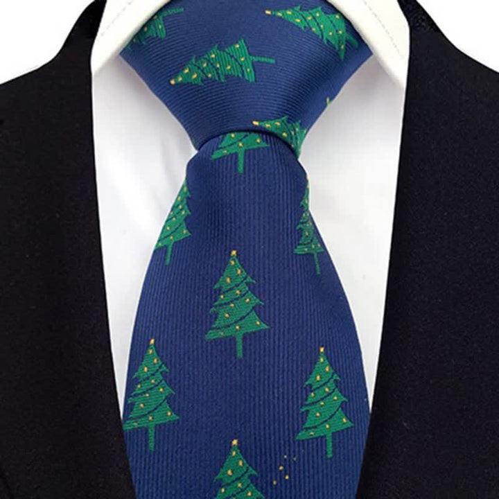 Cravatta da uomo con motivo festoso di alberi di Natale verdi - Marina Militare - image 2