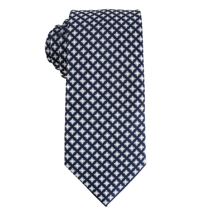 Cravatta da uomo a righe con pois paisley della serie grigio scuro - Stile n. 2 - image 3