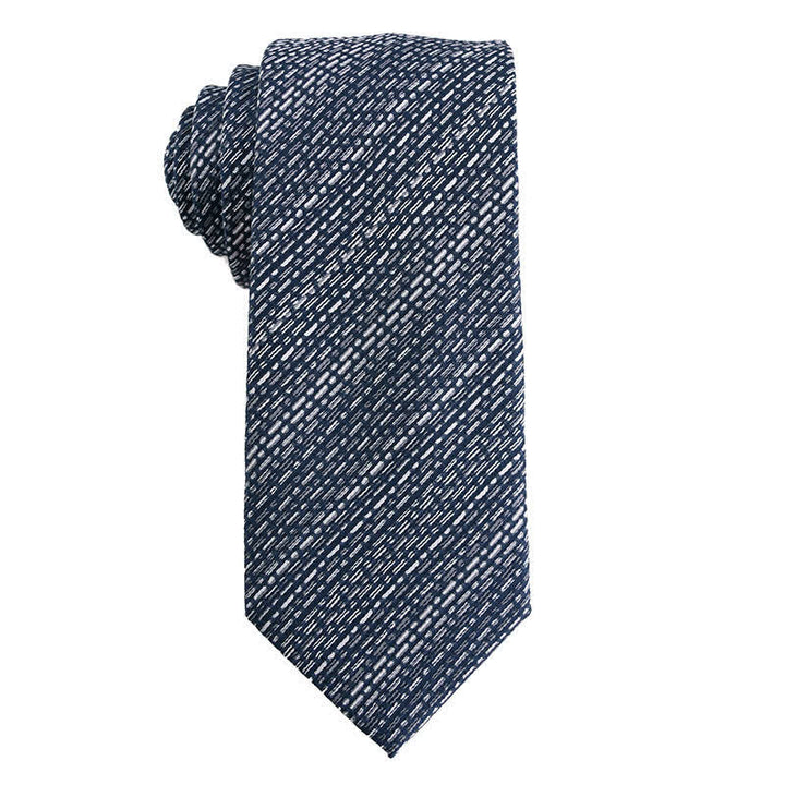 Cravatta da uomo a righe con pois paisley della serie grigio scuro - Stile n. 5 - image 6