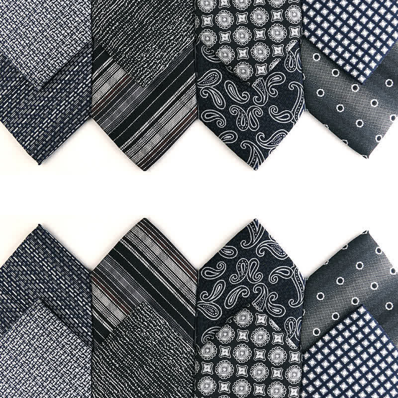Cravatta da uomo a righe con pois paisley della serie grigio scuro - image 0