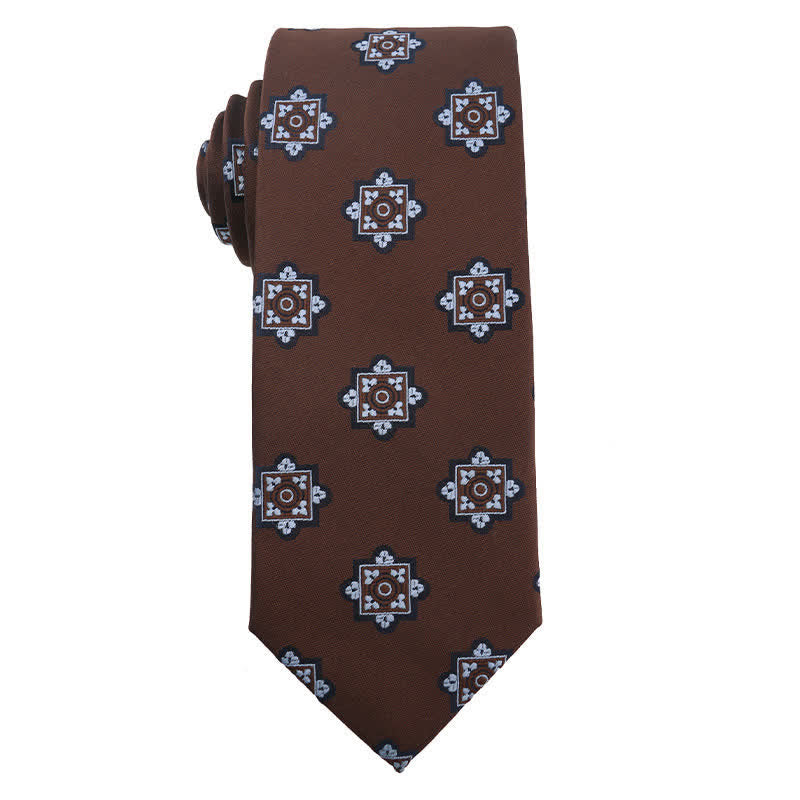 Cravatta a righe Paisley serie marrone caffè da uomo - Stile n. 3 - image 4