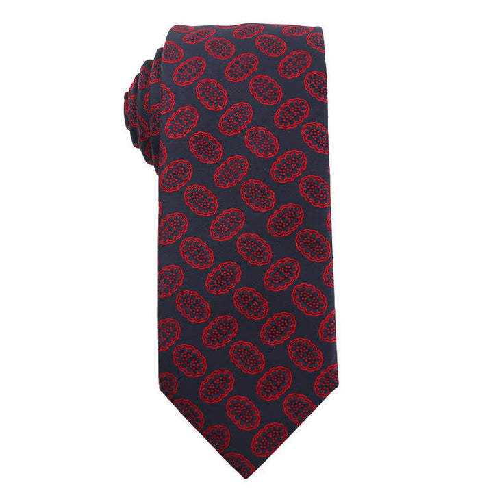 Cravatta da uomo elegante color rosso vino scuro - Style #4 - image 5